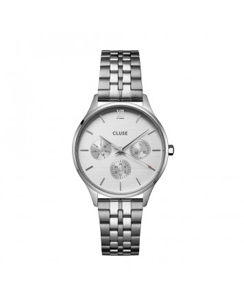 Cluse Minuit Multifunction Watch Steel, Full Silver Colour - CW10703